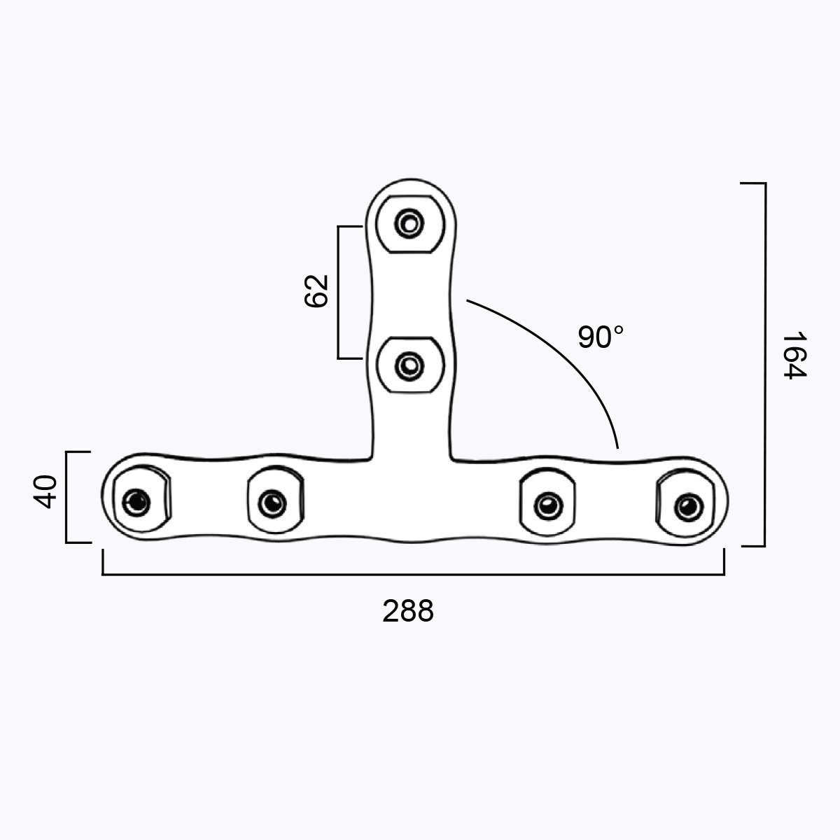 Xpowall+ 2x2 T Connector