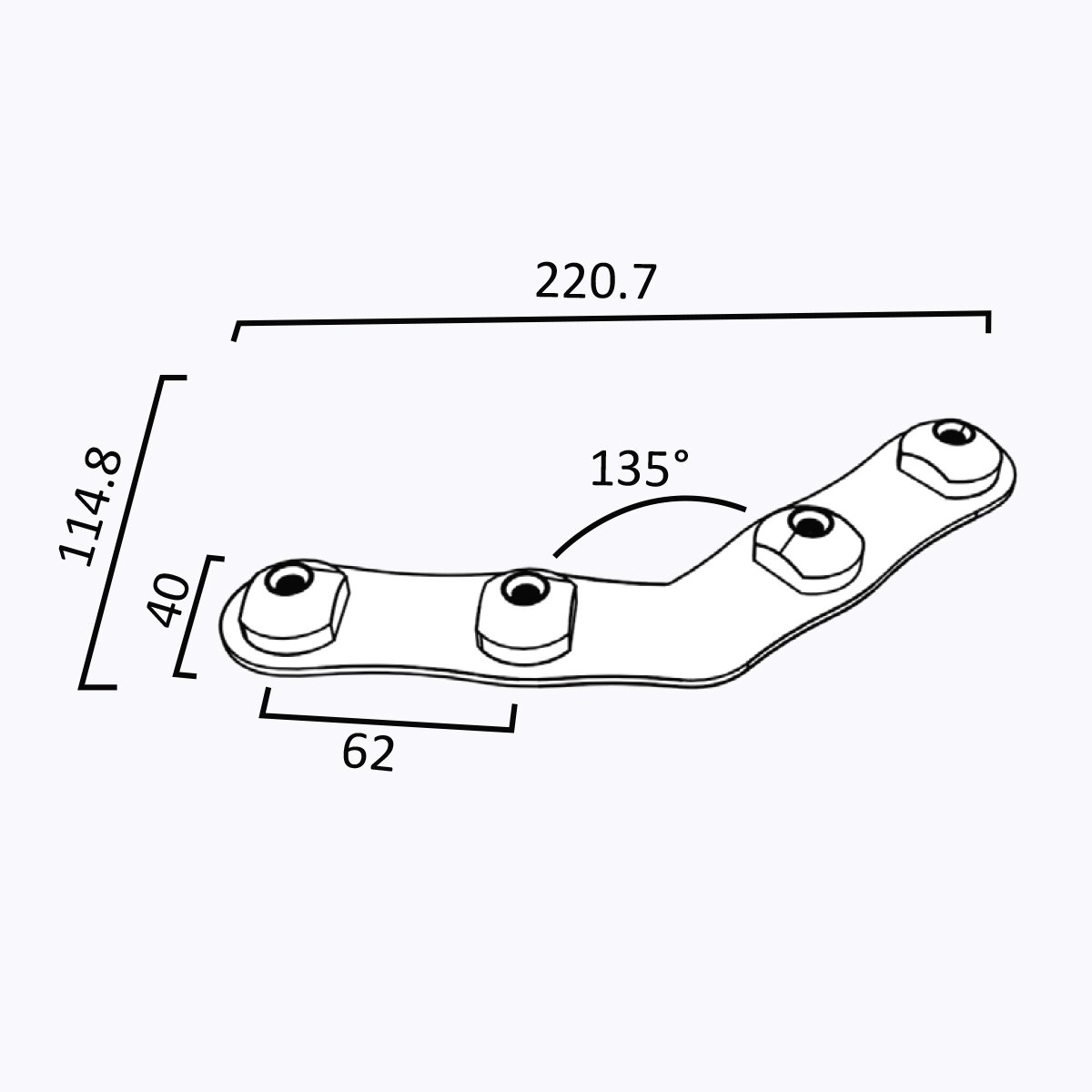 Xpowall+ 2x2 135° L Connector