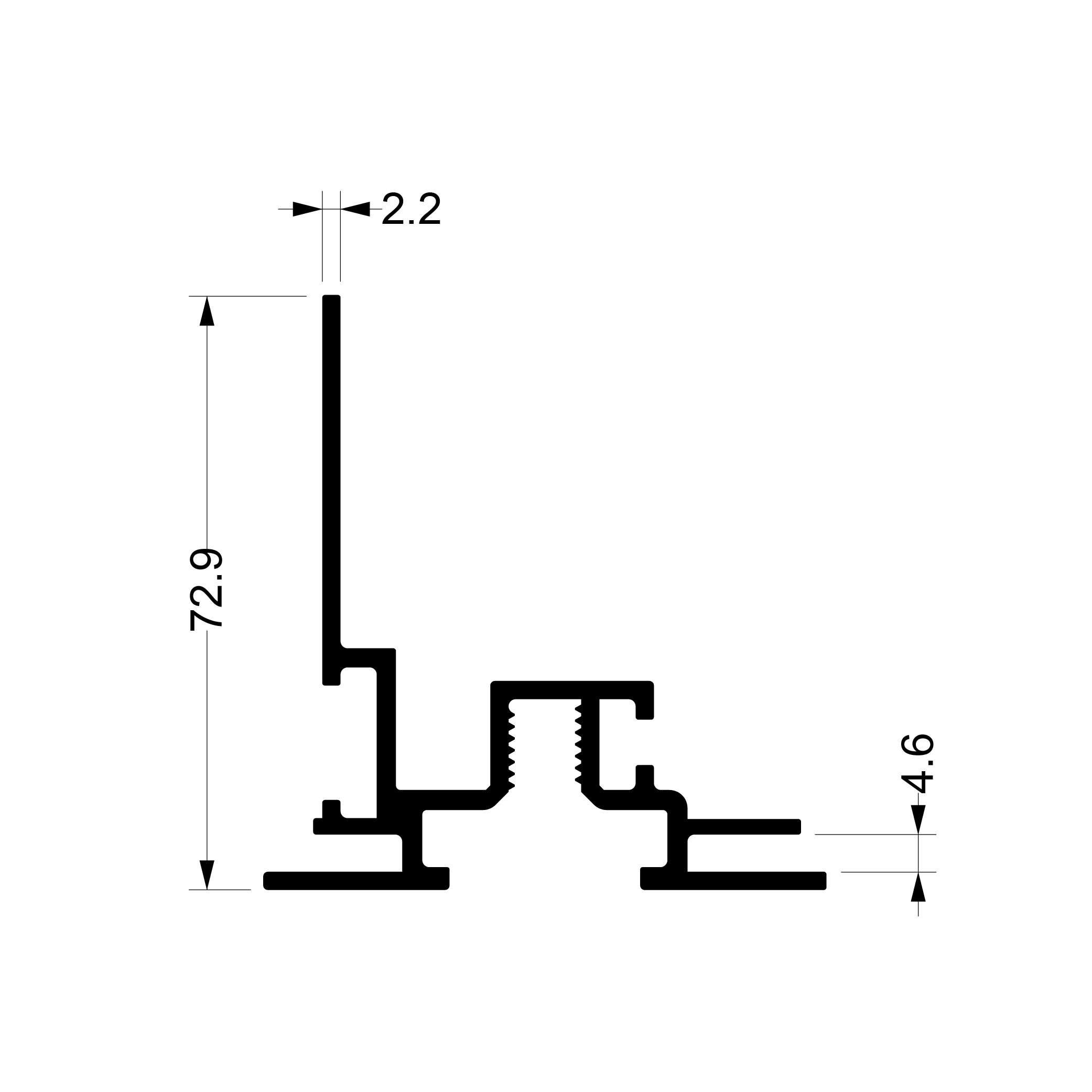 Xpowall+ 62 mm Single-Sided Lightbox Profile