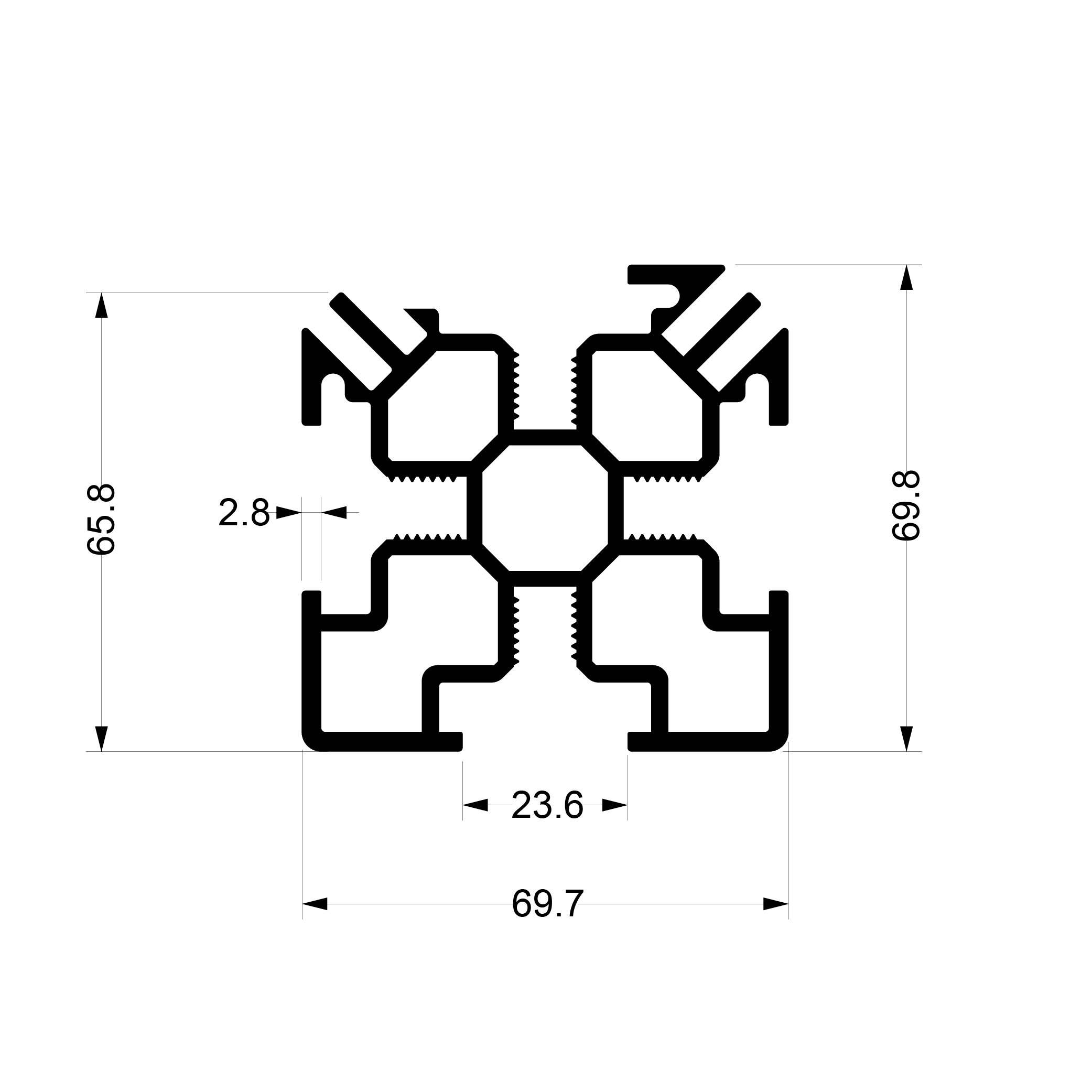 Xpowall+ 62x62 mm Corner Profile